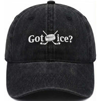 Got Ice Washed Cotton Baseball Cap Funny Hockey Lover Gift