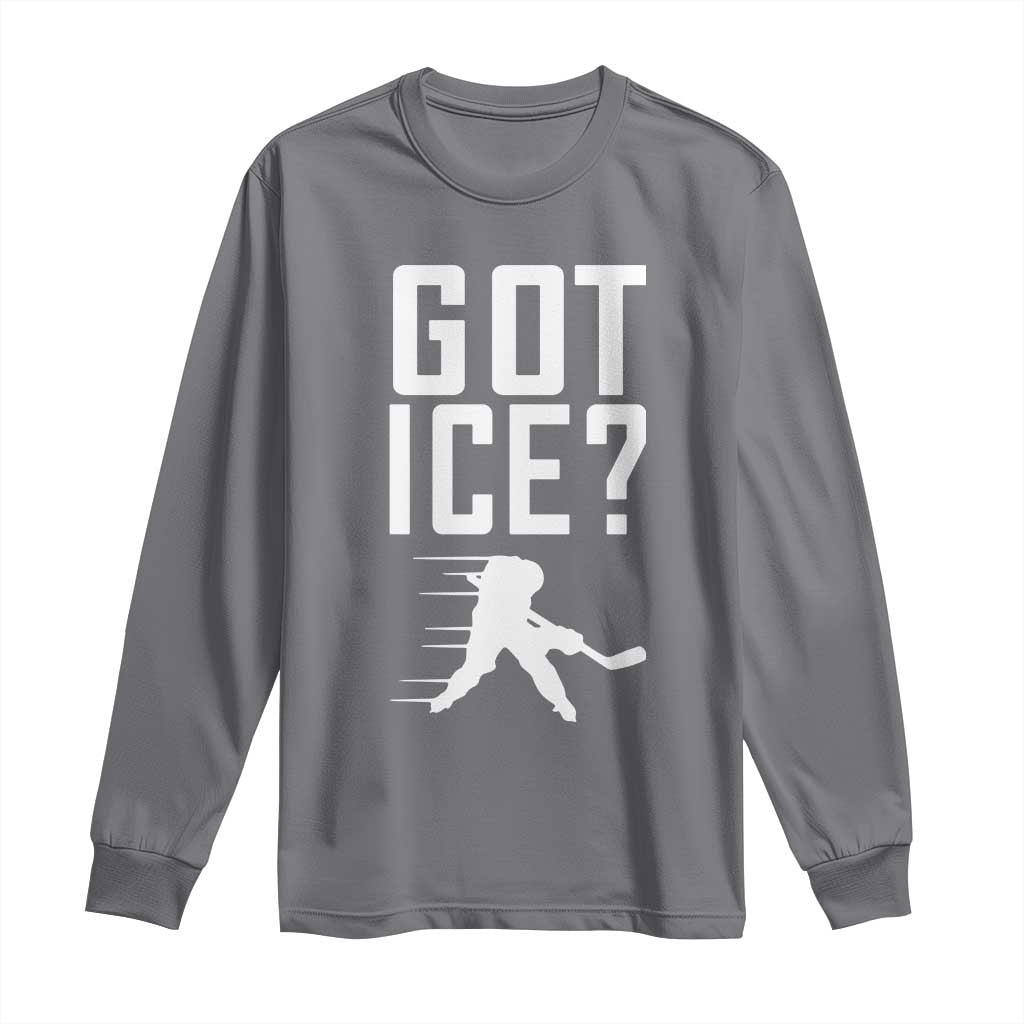 Got Ice Long Sleeve Shirt Funny Youth Ice Hockey Gift - Wonder Print Shop