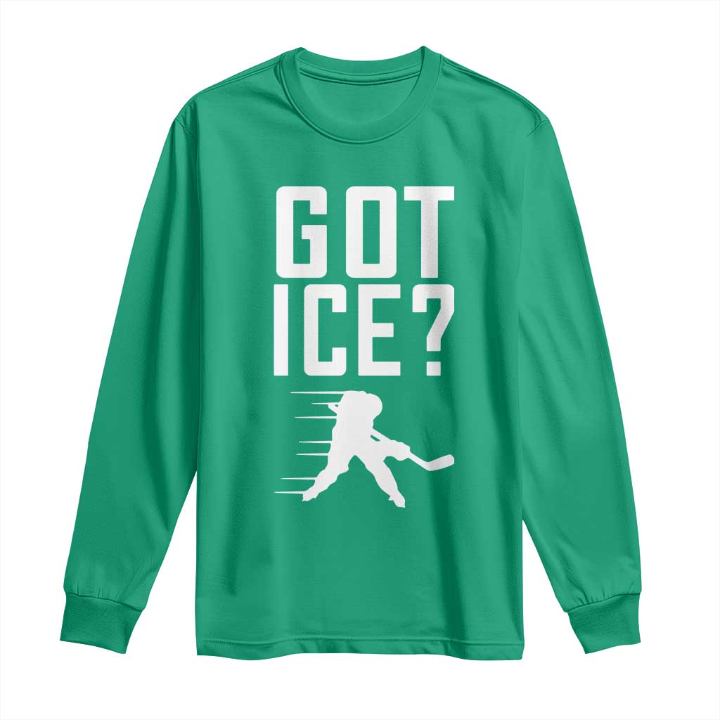 Got Ice Long Sleeve Shirt Funny Youth Ice Hockey Gift - Wonder Print Shop