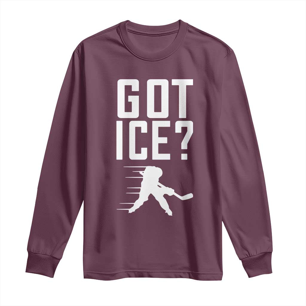 Got Ice Long Sleeve Shirt Funny Youth Ice Hockey Gift - Wonder Print Shop