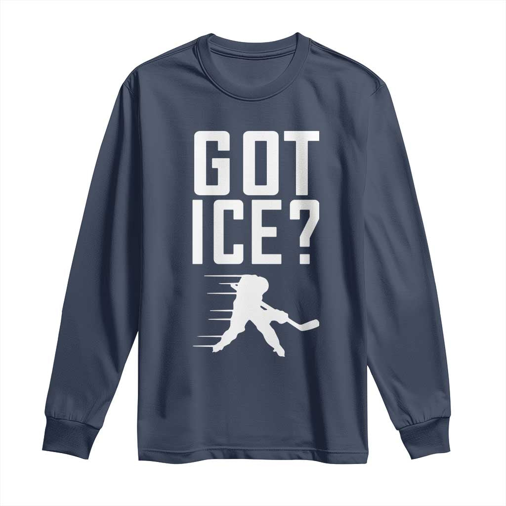 Got Ice Long Sleeve Shirt Funny Youth Ice Hockey Gift - Wonder Print Shop