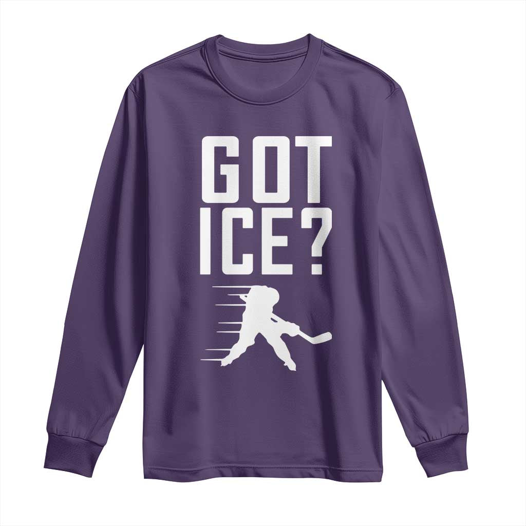 Got Ice Long Sleeve Shirt Funny Youth Ice Hockey Gift - Wonder Print Shop