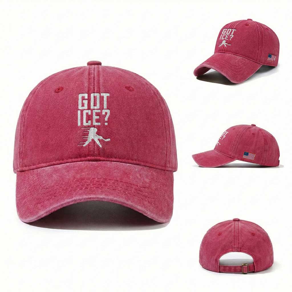 Got Ice Washed Cotton Baseball Cap Funny Youth Ice Hockey Gift