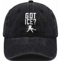 Got Ice Washed Cotton Baseball Cap Funny Youth Ice Hockey Gift
