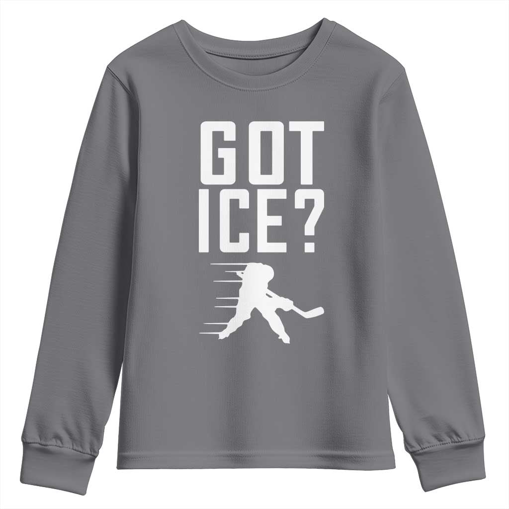 Got Ice Youth Sweatshirt Funny Youth Ice Hockey Gift - Wonder Print Shop