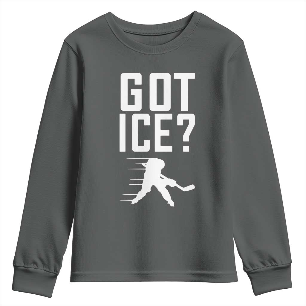 Got Ice Youth Sweatshirt Funny Youth Ice Hockey Gift - Wonder Print Shop
