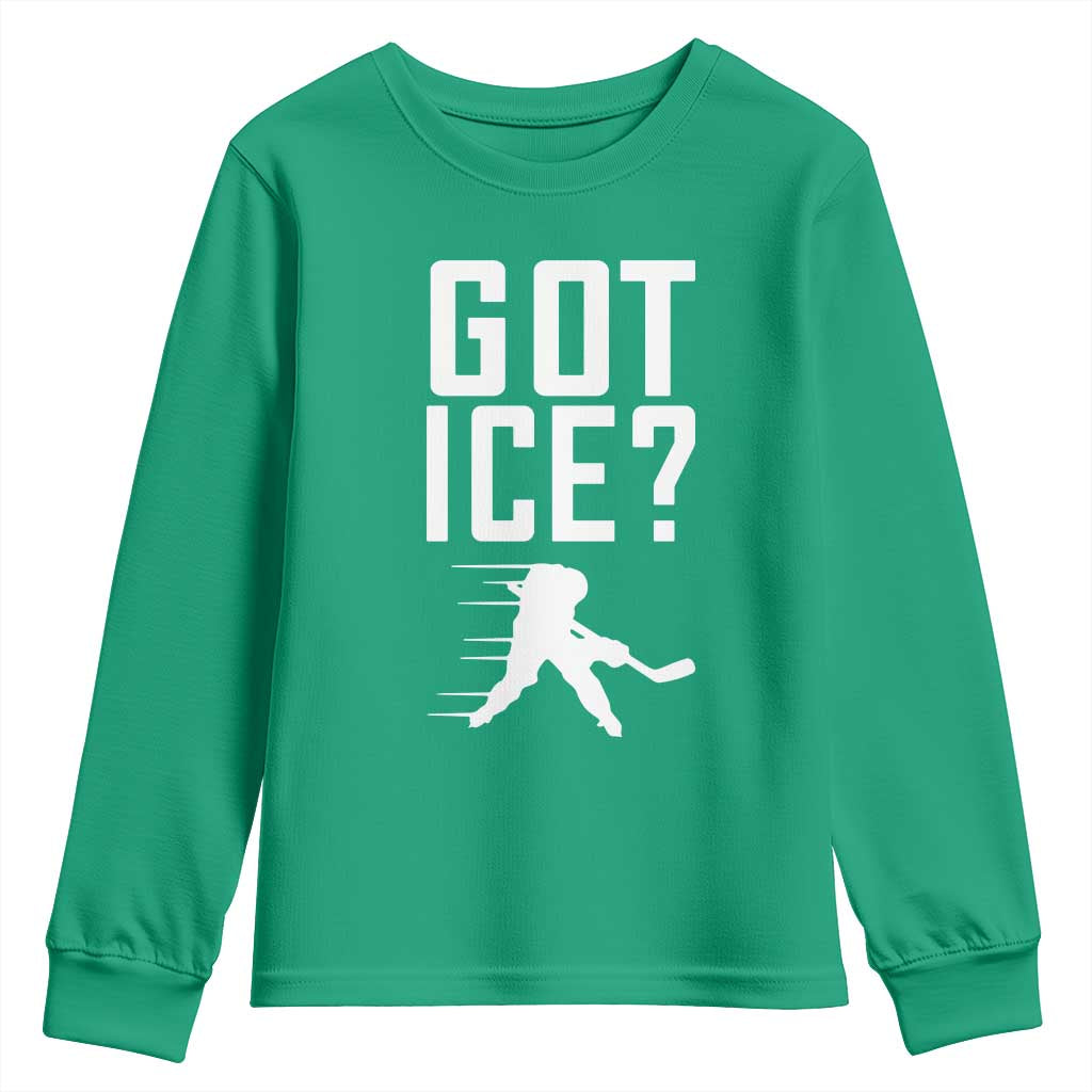 Got Ice Youth Sweatshirt Funny Youth Ice Hockey Gift - Wonder Print Shop
