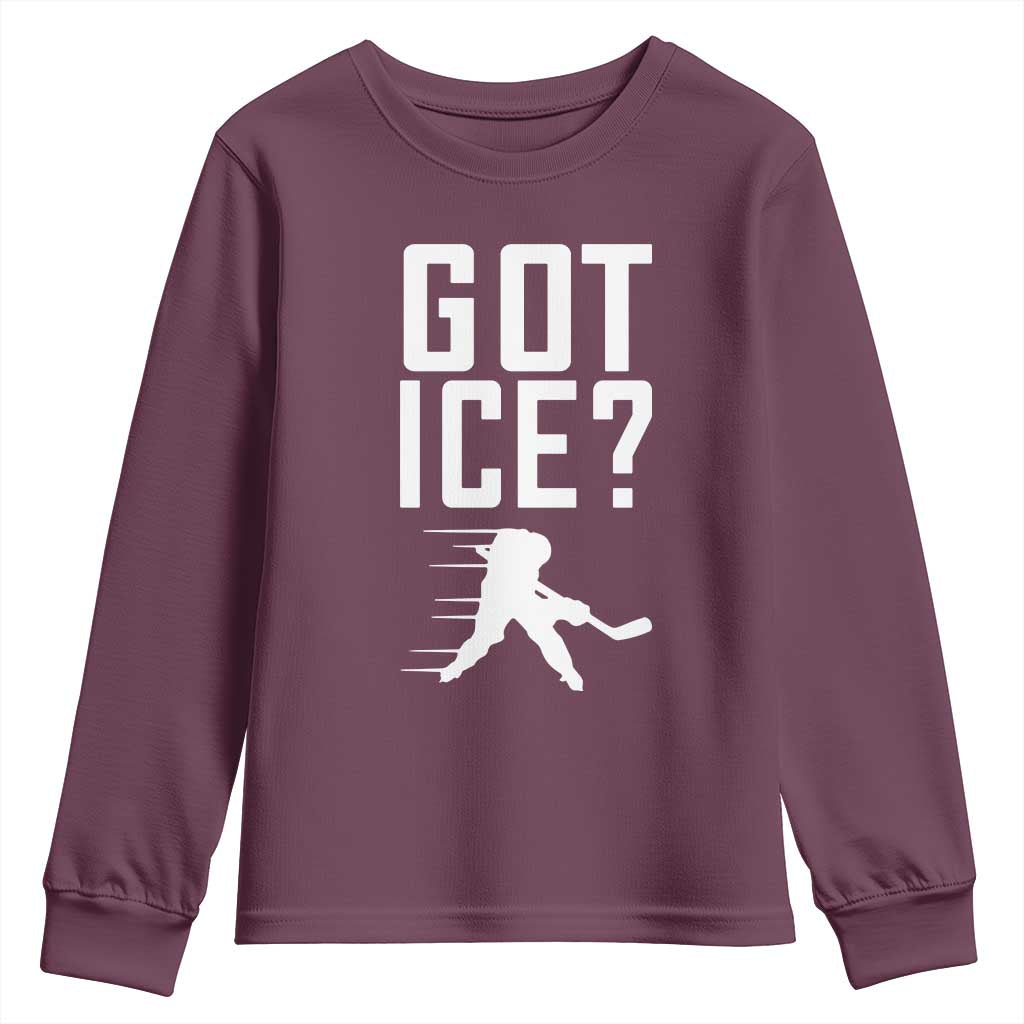 Got Ice Youth Sweatshirt Funny Youth Ice Hockey Gift - Wonder Print Shop