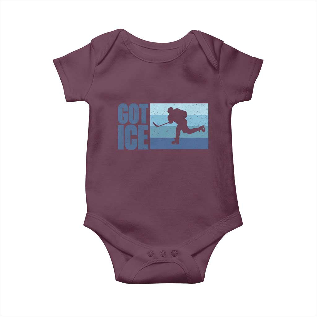 Got Ice Baby Onesie Ocean Blue Retro Ice Hockey Sport Lover Gift - Wonder Print Shop