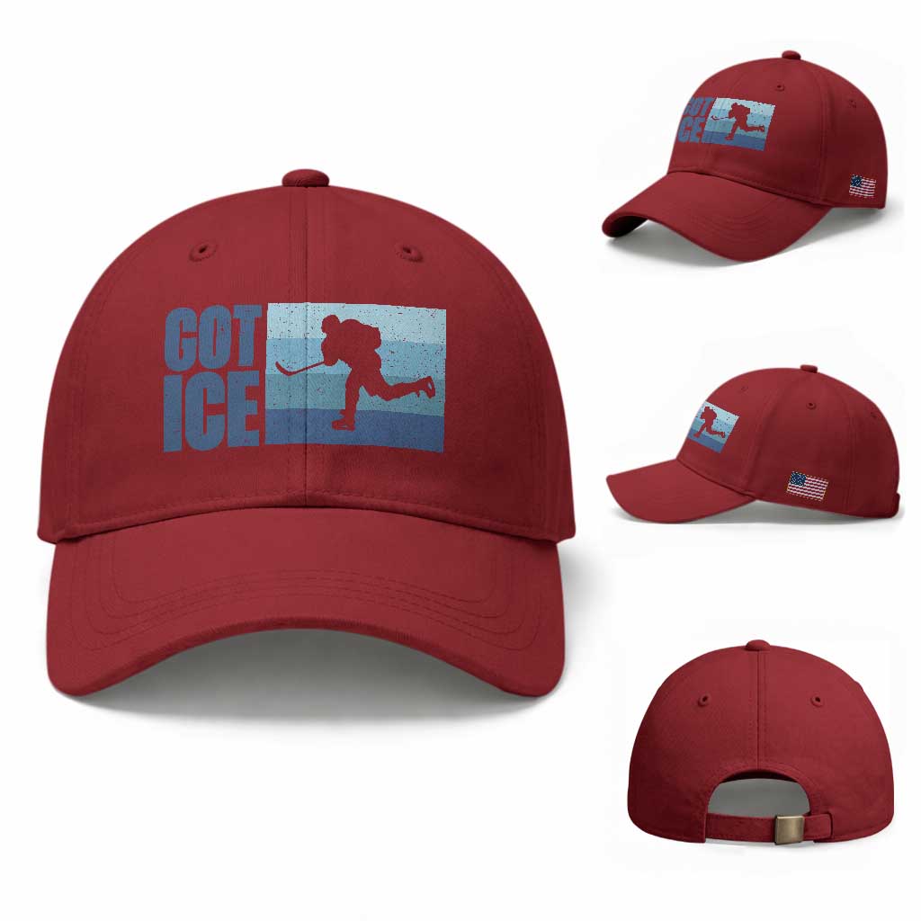 Got Ice Baseball Cap Ocean Blue Retro Ice Hockey Sport Lover Gift