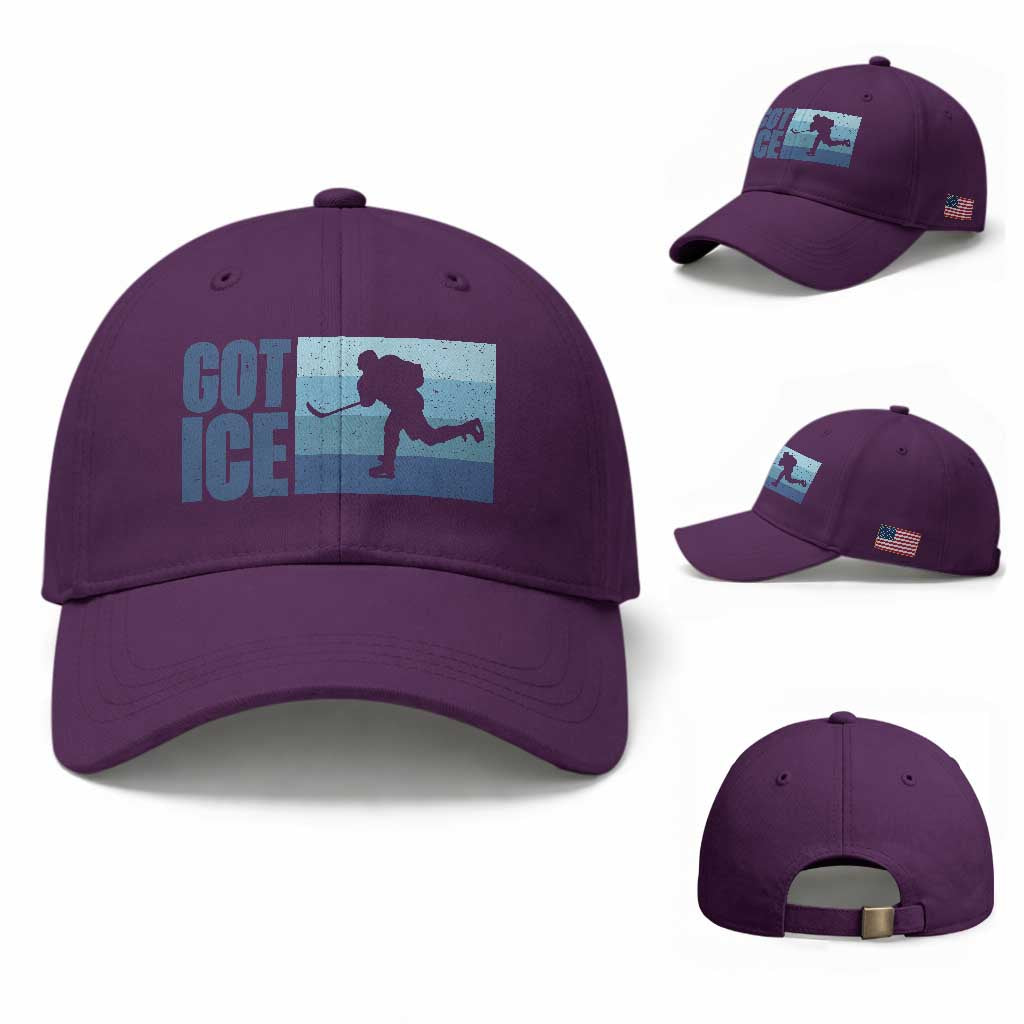 Got Ice Baseball Cap Ocean Blue Retro Ice Hockey Sport Lover Gift