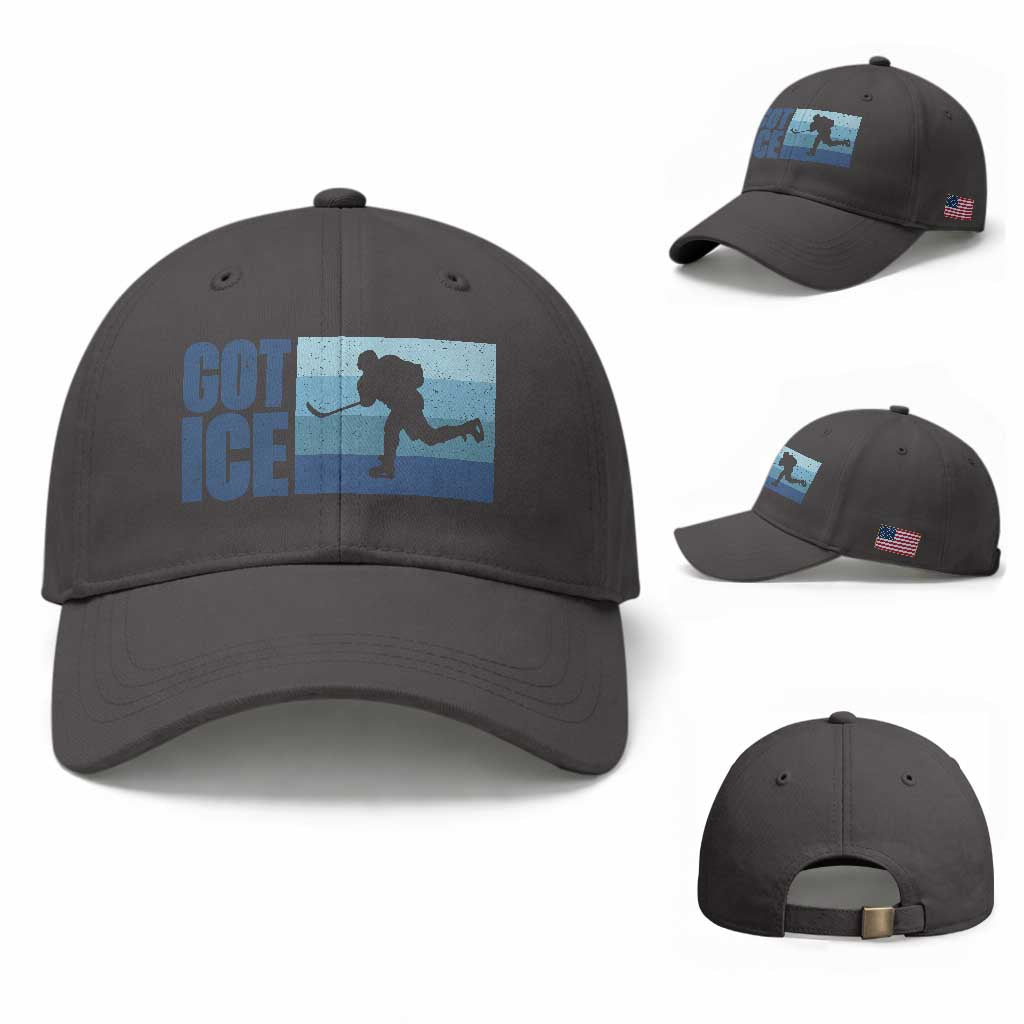Got Ice Baseball Cap Ocean Blue Retro Ice Hockey Sport Lover Gift