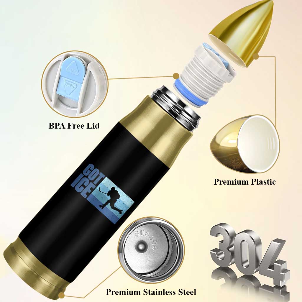 Got Ice Bullet Tumbler Ocean Blue Retro Ice Hockey Sport Lover Gift - Wonder Print Shop