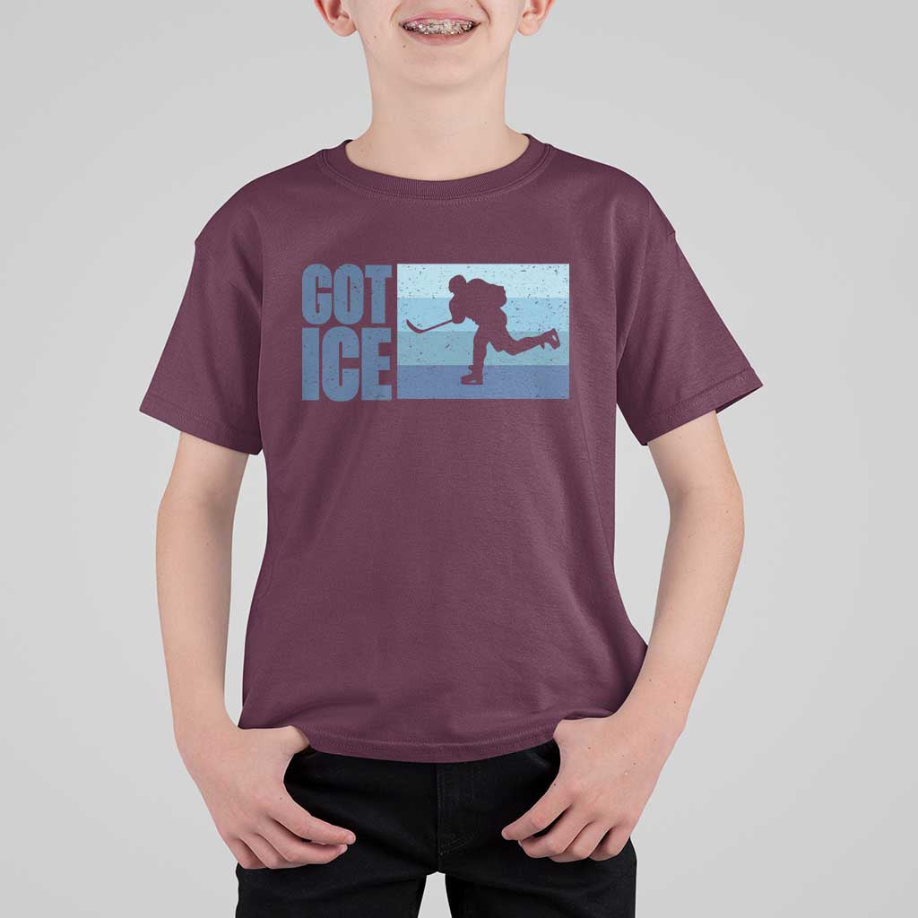Got Ice T Shirt For Kid Ocean Blue Retro Ice Hockey Sport Lover Gift - Wonder Print Shop
