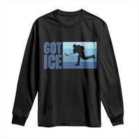 Got Ice Long Sleeve Shirt Ocean Blue Retro Ice Hockey Sport Lover Gift - Wonder Print Shop