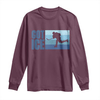 Got Ice Long Sleeve Shirt Ocean Blue Retro Ice Hockey Sport Lover Gift - Wonder Print Shop