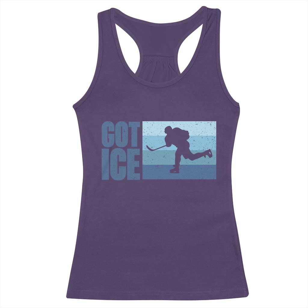 Got Ice Racerback Tank Top Ocean Blue Retro Ice Hockey Sport Lover Gift - Wonder Print Shop