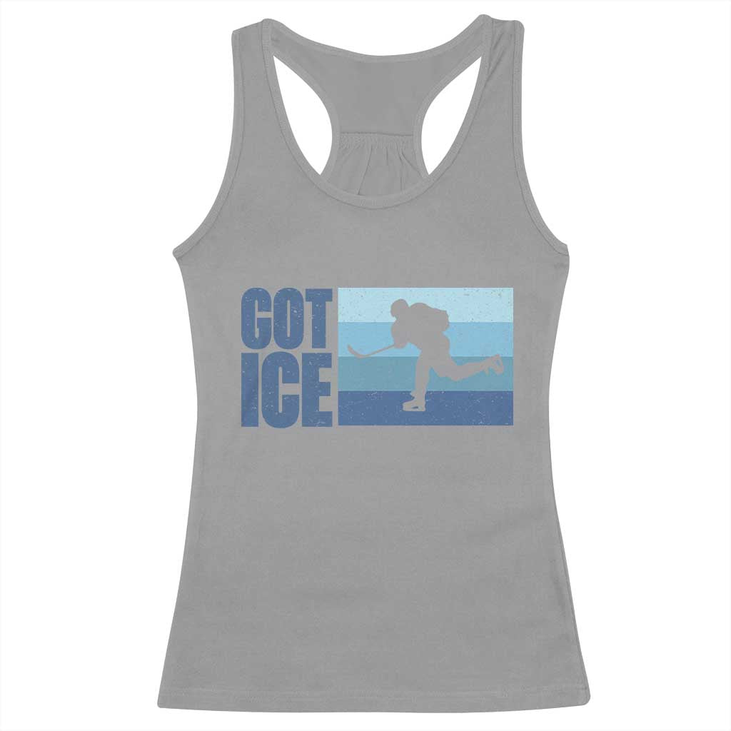 Got Ice Racerback Tank Top Ocean Blue Retro Ice Hockey Sport Lover Gift - Wonder Print Shop