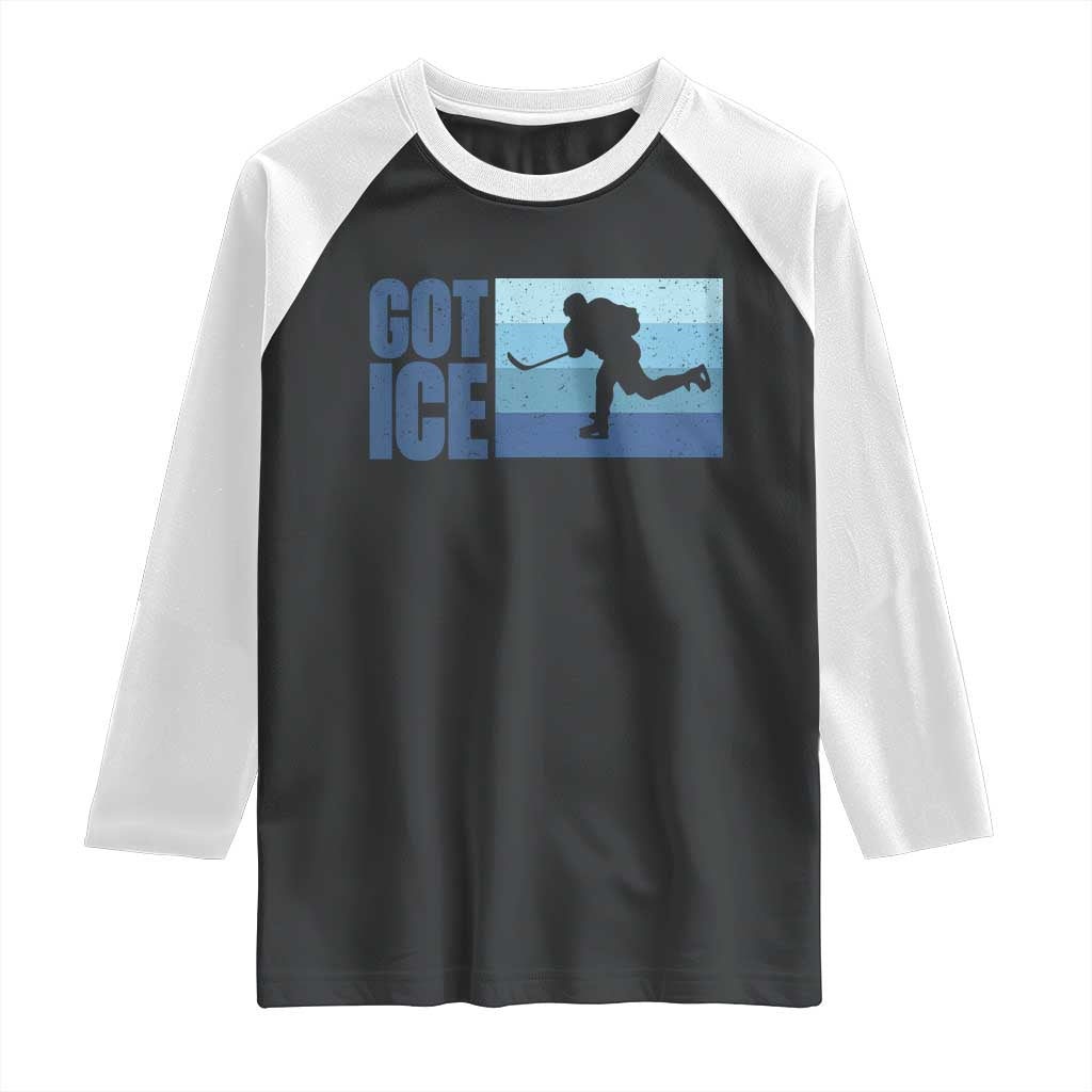 Got Ice Raglan Shirt Ocean Blue Retro Ice Hockey Sport Lover Gift - Wonder Print Shop