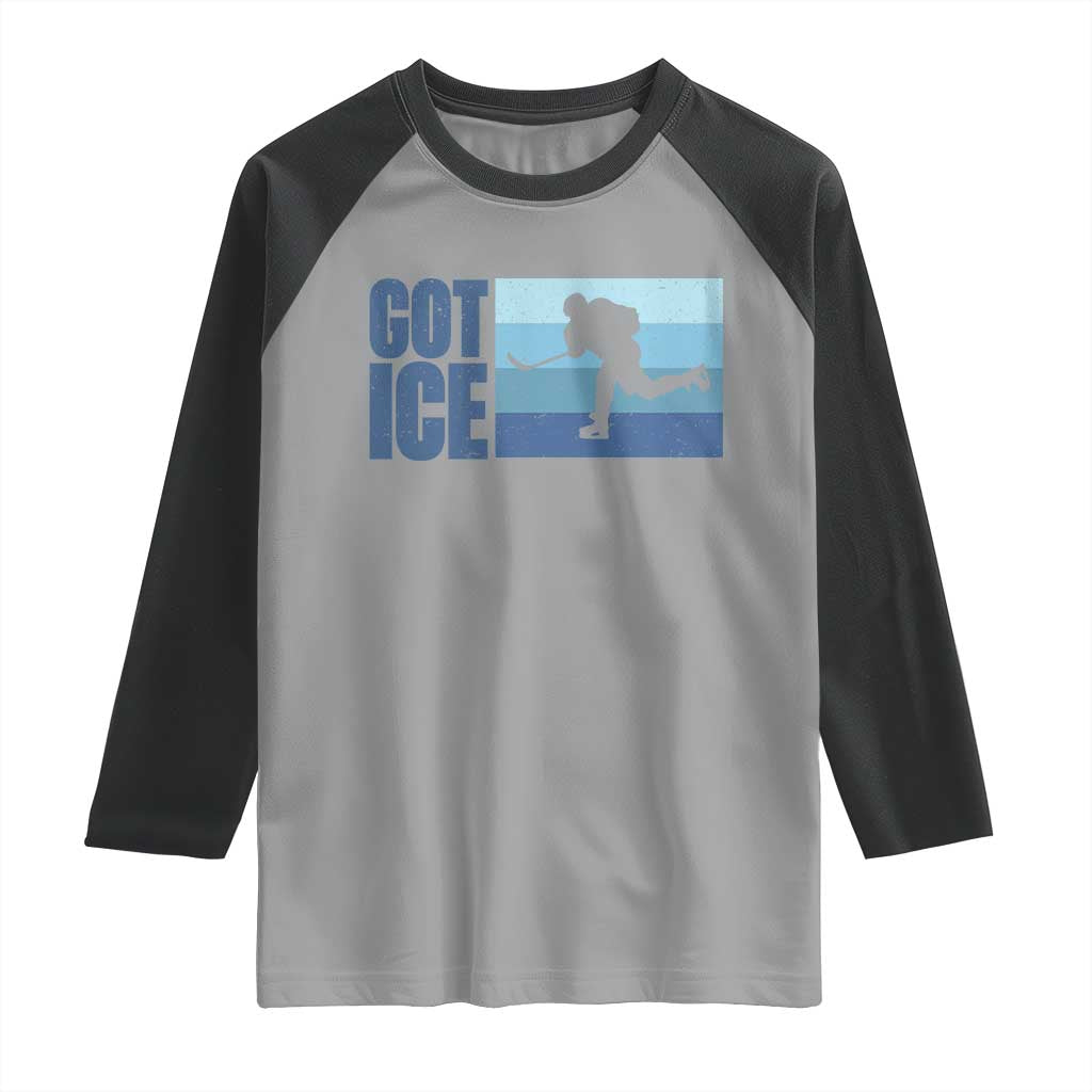 Got Ice Raglan Shirt Ocean Blue Retro Ice Hockey Sport Lover Gift - Wonder Print Shop