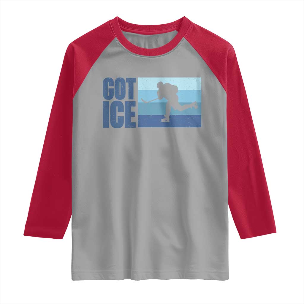 Got Ice Raglan Shirt Ocean Blue Retro Ice Hockey Sport Lover Gift - Wonder Print Shop