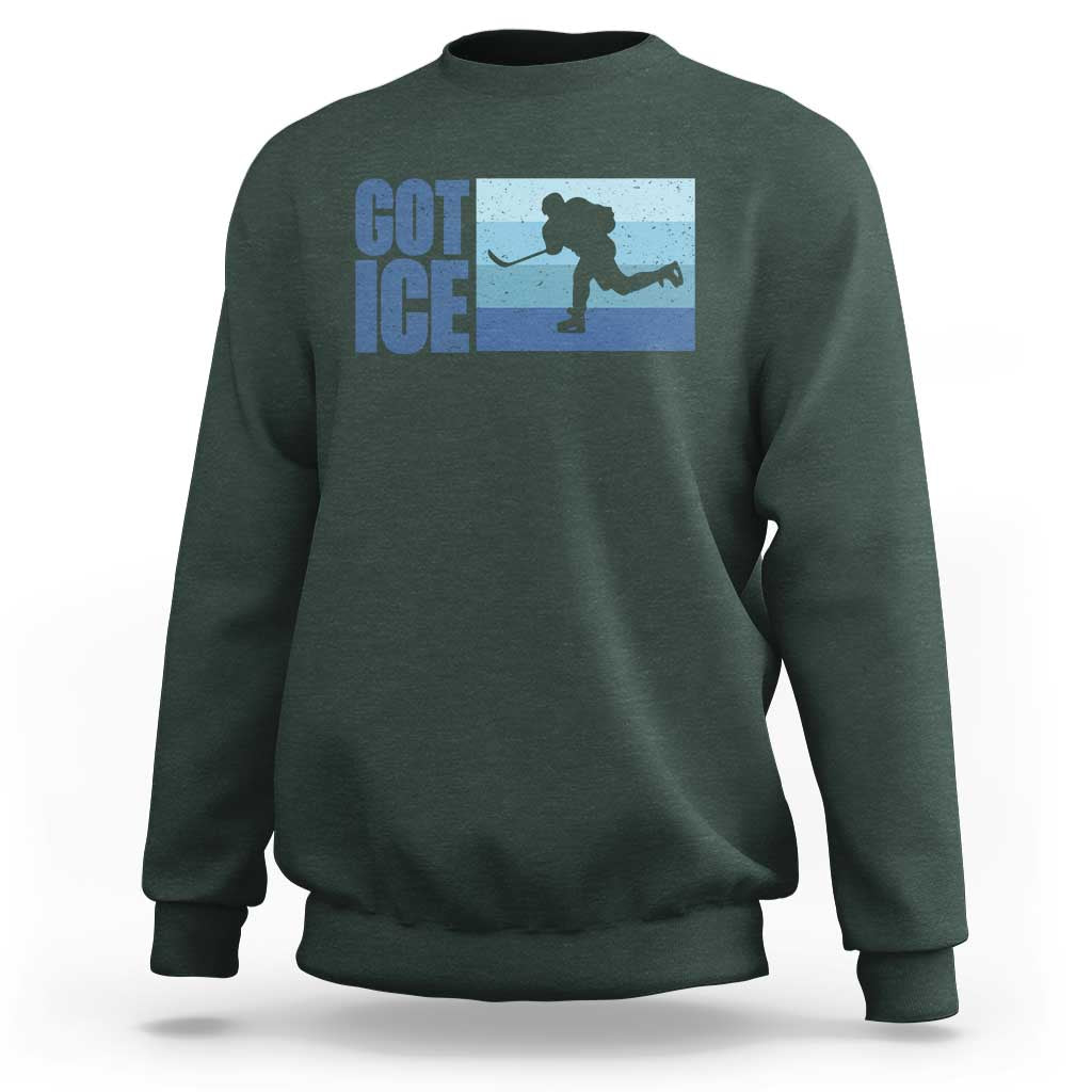 Got Ice Sweatshirt Ocean Blue Retro Ice Hockey Sport Lover Gift - Wonder Print Shop