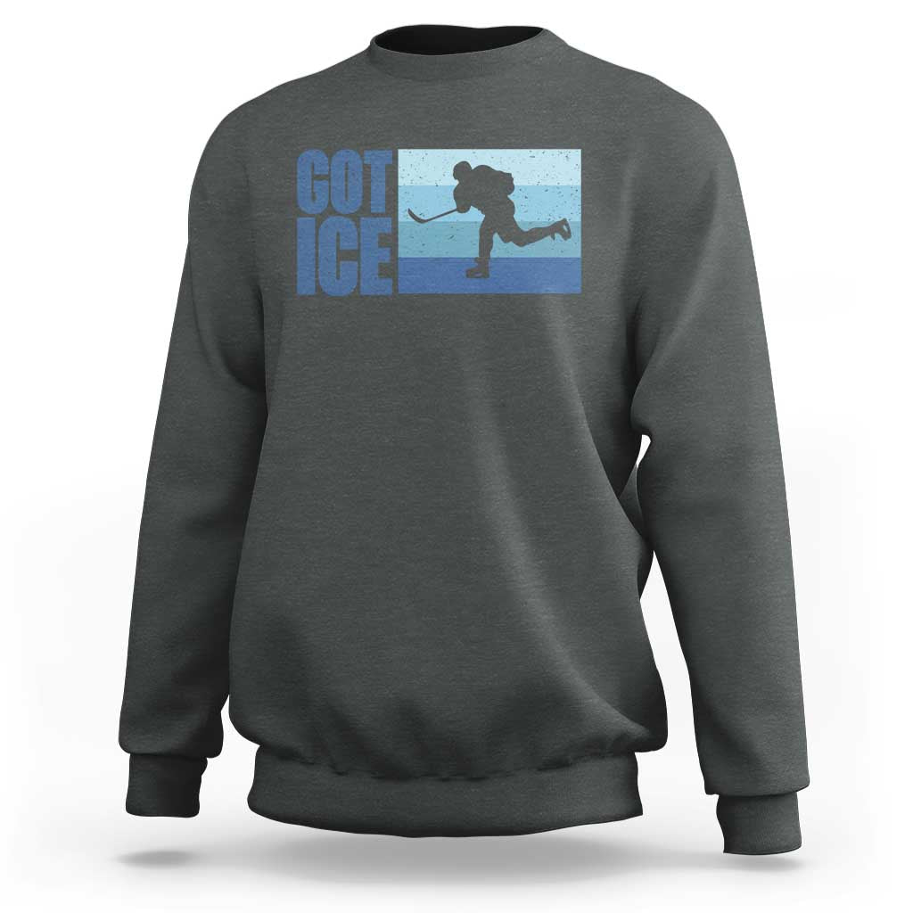 Got Ice Sweatshirt Ocean Blue Retro Ice Hockey Sport Lover Gift - Wonder Print Shop