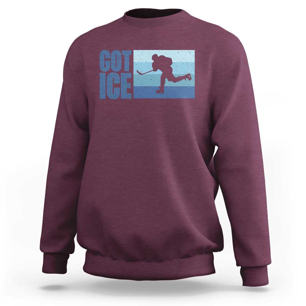 Got Ice Sweatshirt Ocean Blue Retro Ice Hockey Sport Lover Gift - Wonder Print Shop
