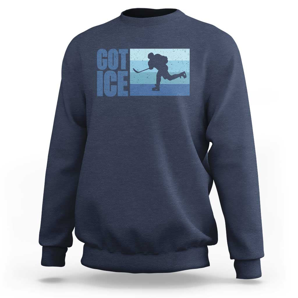 Got Ice Sweatshirt Ocean Blue Retro Ice Hockey Sport Lover Gift - Wonder Print Shop
