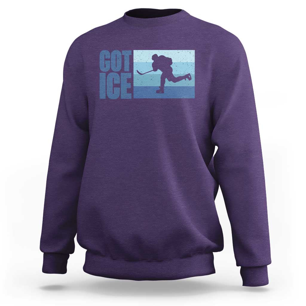 Got Ice Sweatshirt Ocean Blue Retro Ice Hockey Sport Lover Gift - Wonder Print Shop
