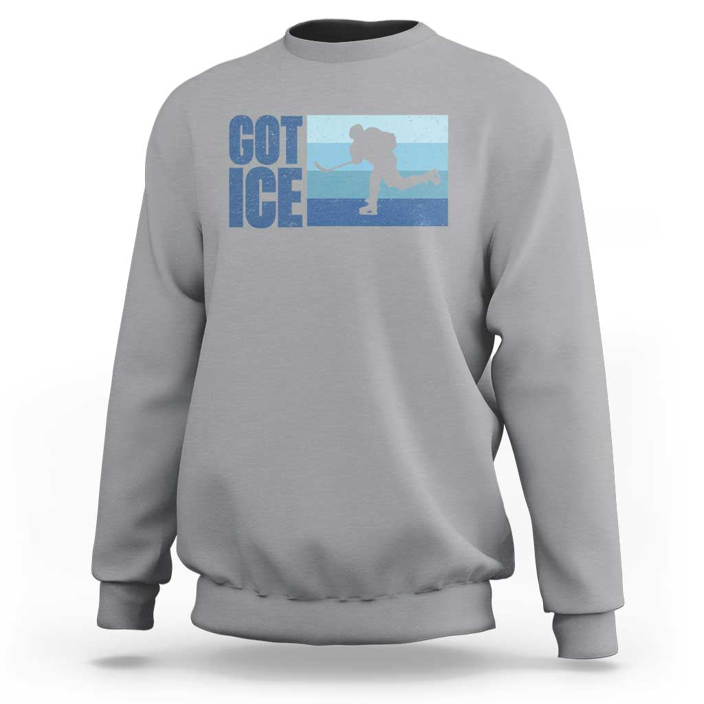 Got Ice Sweatshirt Ocean Blue Retro Ice Hockey Sport Lover Gift - Wonder Print Shop
