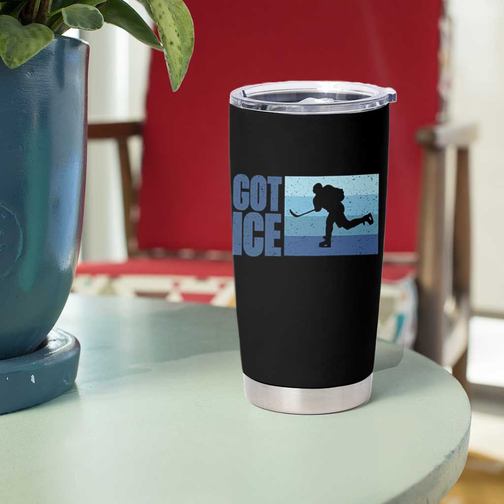 Got Ice Tumbler Cup Ocean Blue Retro Ice Hockey Sport Lover Gift - Wonder Print Shop