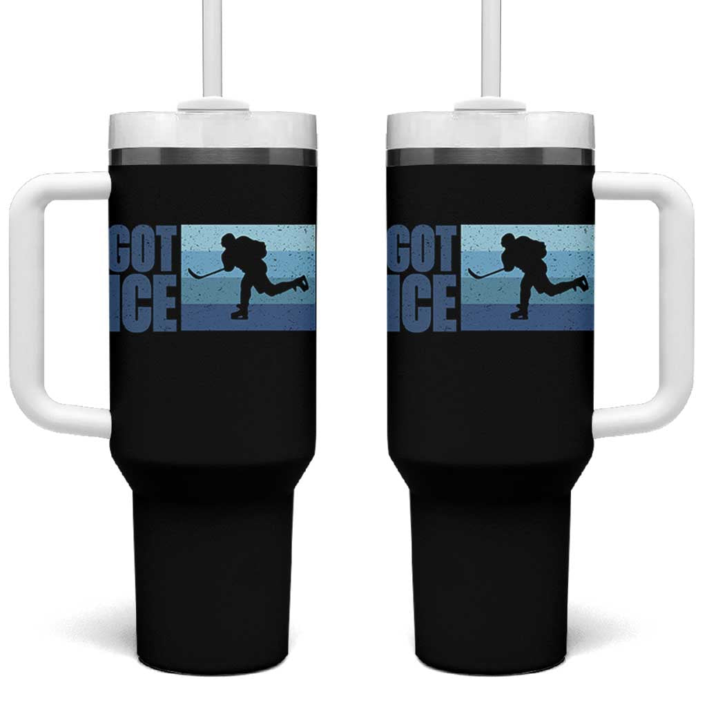 Got Ice Tumbler With Handle Ocean Blue Retro Ice Hockey Sport Lover Gift - Wonder Print Shop