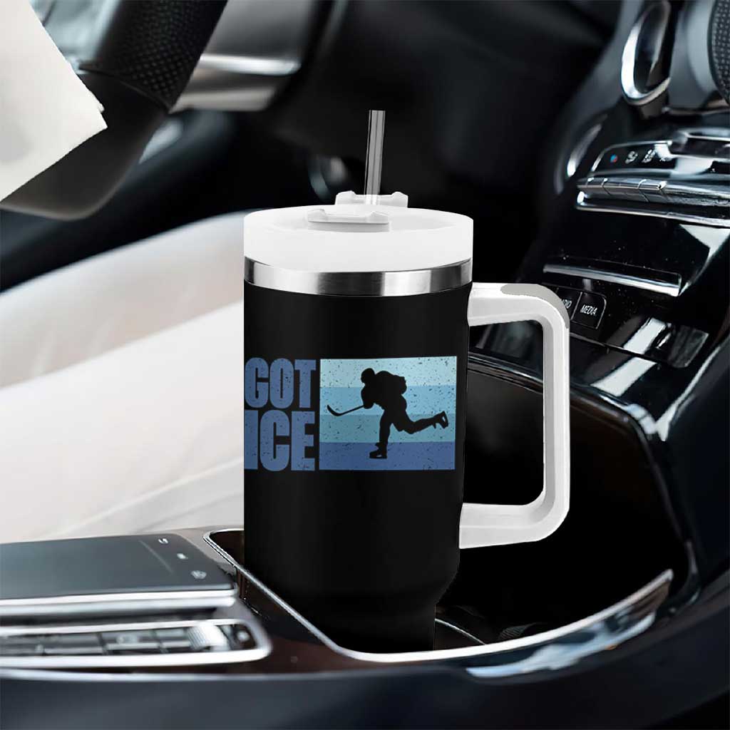 Got Ice Tumbler With Handle Ocean Blue Retro Ice Hockey Sport Lover Gift - Wonder Print Shop