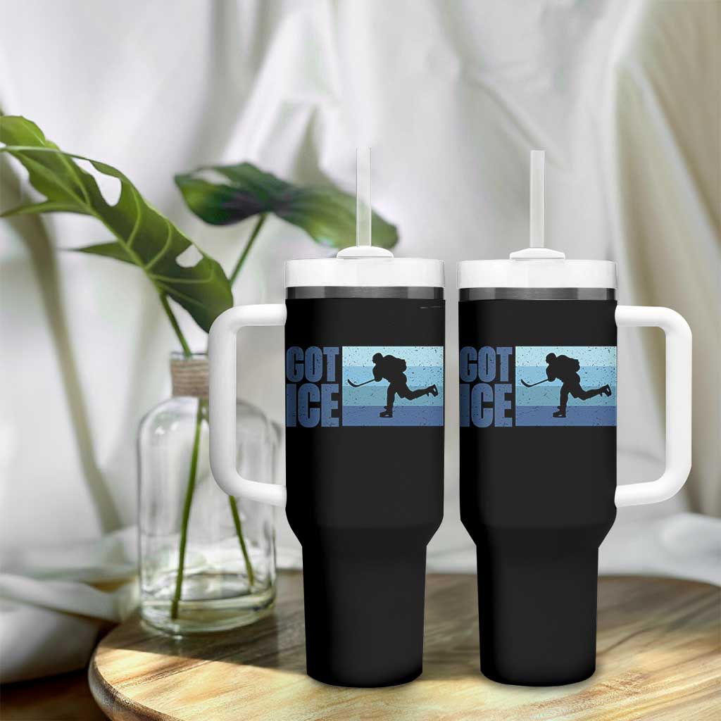 Got Ice Tumbler With Handle Ocean Blue Retro Ice Hockey Sport Lover Gift - Wonder Print Shop