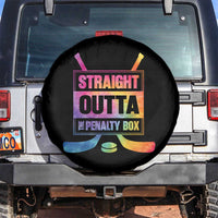 Straight Outta The Penalty Box Spare Tire Cover Tie Dye Effect Hockey Player Gift - Wonder Print Shop