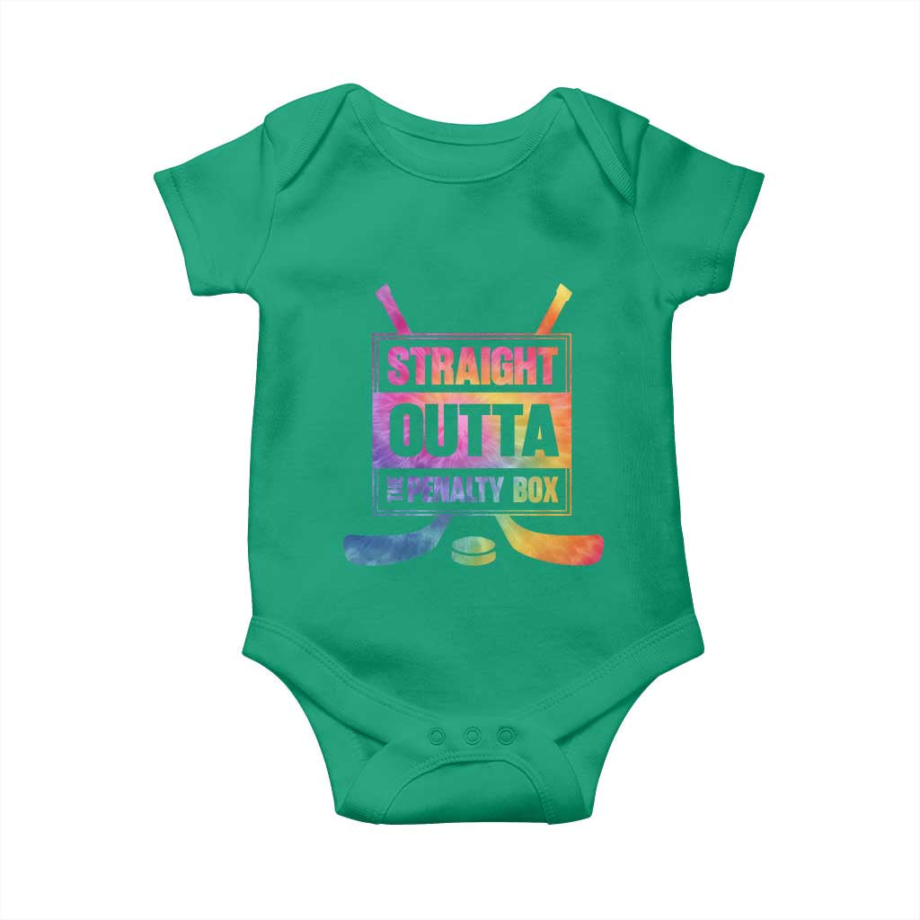 Straight Outta The Penalty Box Baby Onesie Tie Dye Effect Hockey Player Gift - Wonder Print Shop