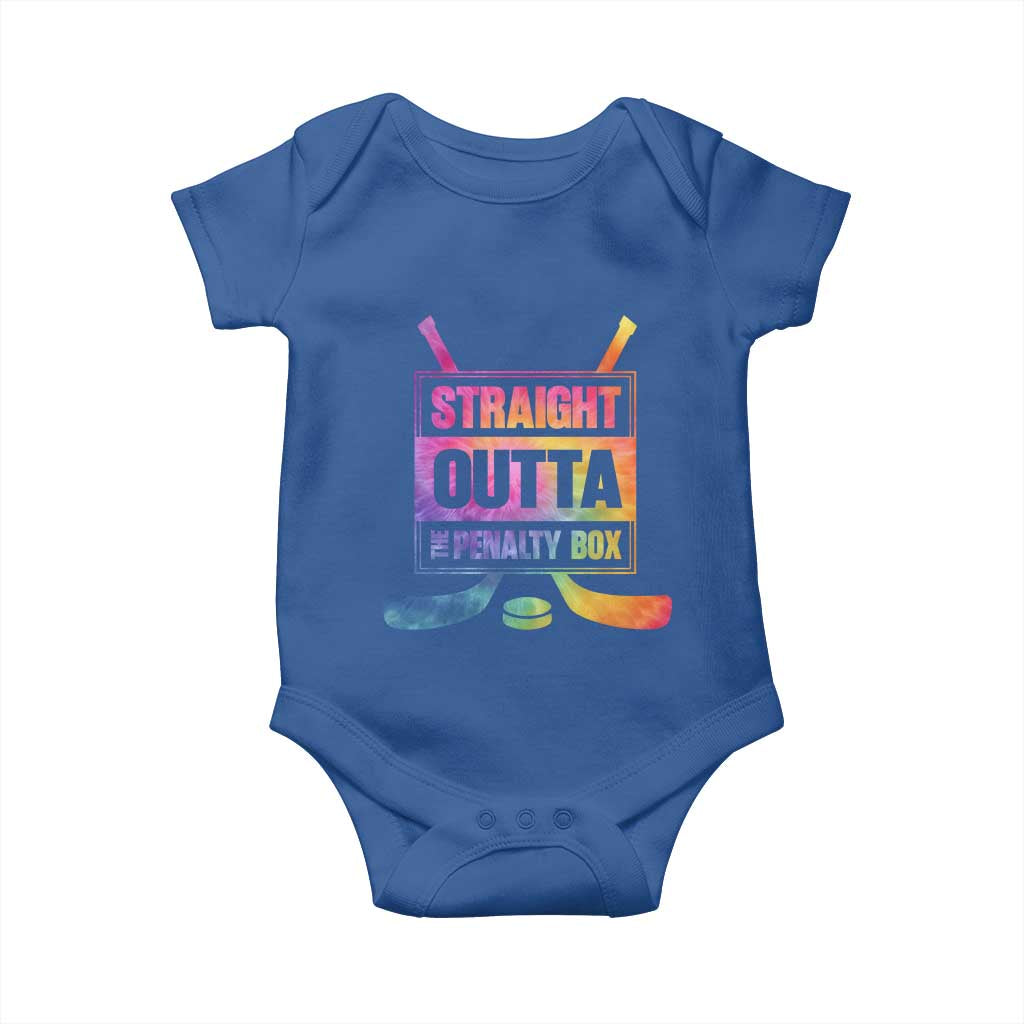 Straight Outta The Penalty Box Baby Onesie Tie Dye Effect Hockey Player Gift - Wonder Print Shop