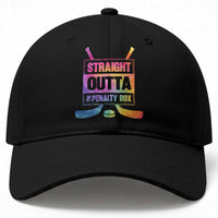Straight Outta The Penalty Box Baseball Cap Tie Dye Effect Hockey Player Gift