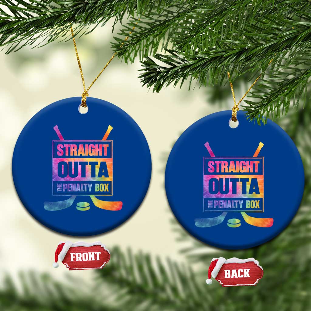 Straight Outta The Penalty Box Ceramic Ornament Tie Dye Effect Hockey Player Gift - Wonder Print Shop