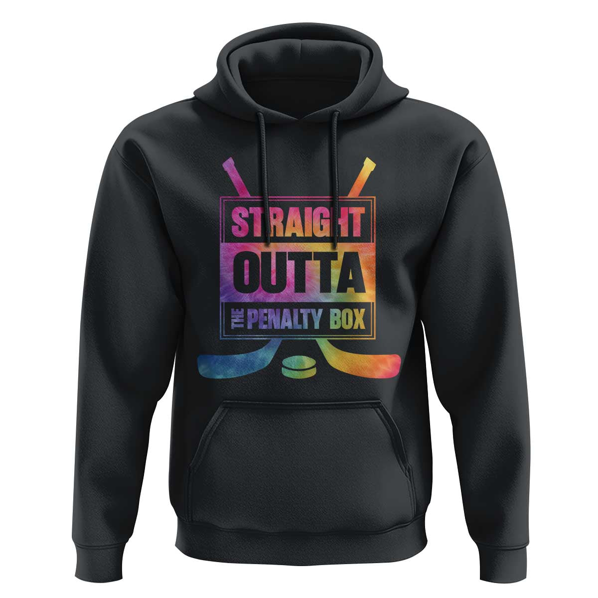 Straight Outta The Penalty Box Hoodie Tie Dye Effect Hockey Player Gift - Wonder Print Shop