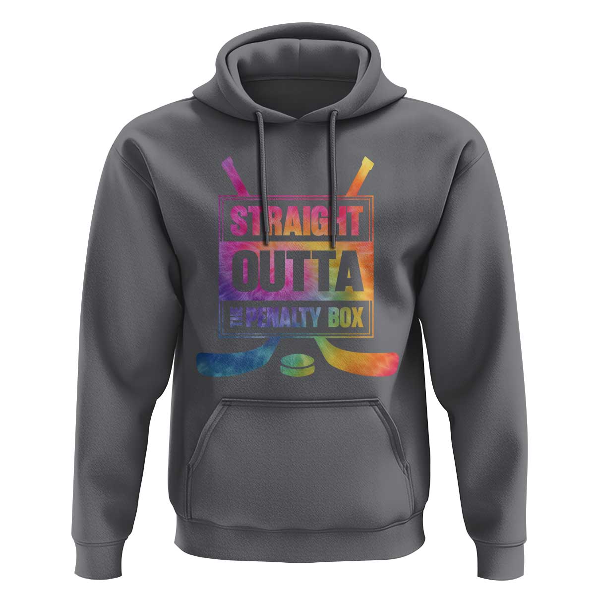 Straight Outta The Penalty Box Hoodie Tie Dye Effect Hockey Player Gift - Wonder Print Shop