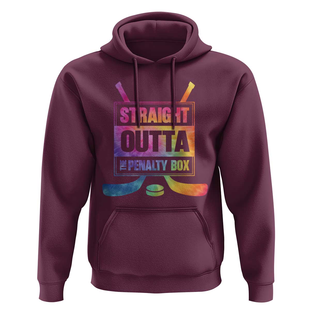 Straight Outta The Penalty Box Hoodie Tie Dye Effect Hockey Player Gift - Wonder Print Shop