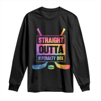 Straight Outta The Penalty Box Long Sleeve Shirt Tie Dye Effect Hockey Player Gift - Wonder Print Shop