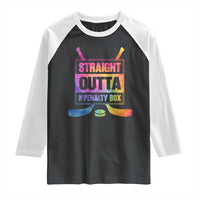 Straight Outta The Penalty Box Raglan Shirt Tie Dye Effect Hockey Player Gift - Wonder Print Shop