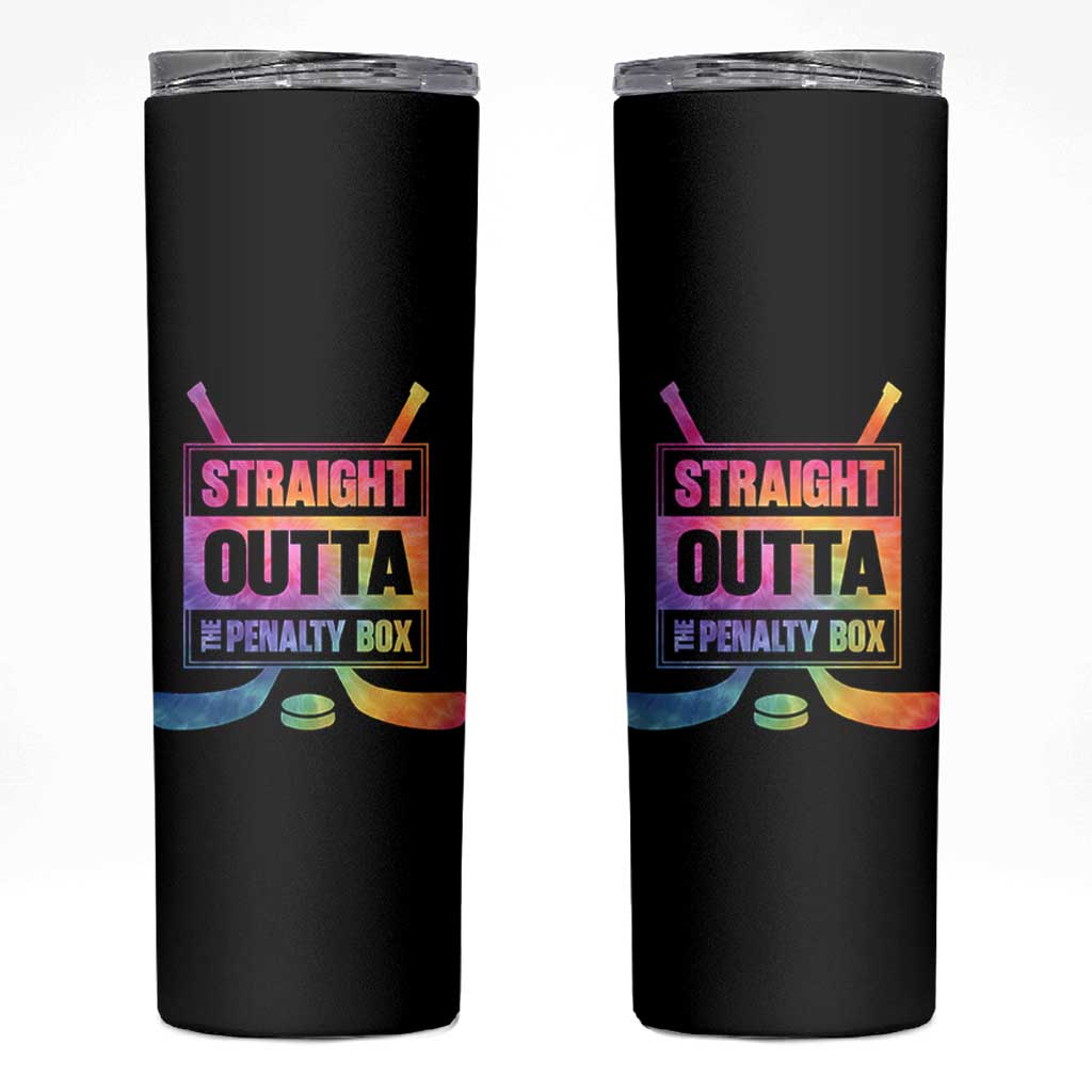 Straight Outta The Penalty Box Skinny Tumbler Tie Dye Effect Hockey Player Gift - Wonder Print Shop