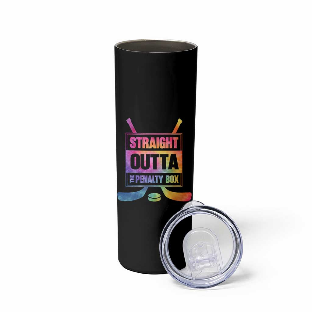 Straight Outta The Penalty Box Skinny Tumbler Tie Dye Effect Hockey Player Gift - Wonder Print Shop