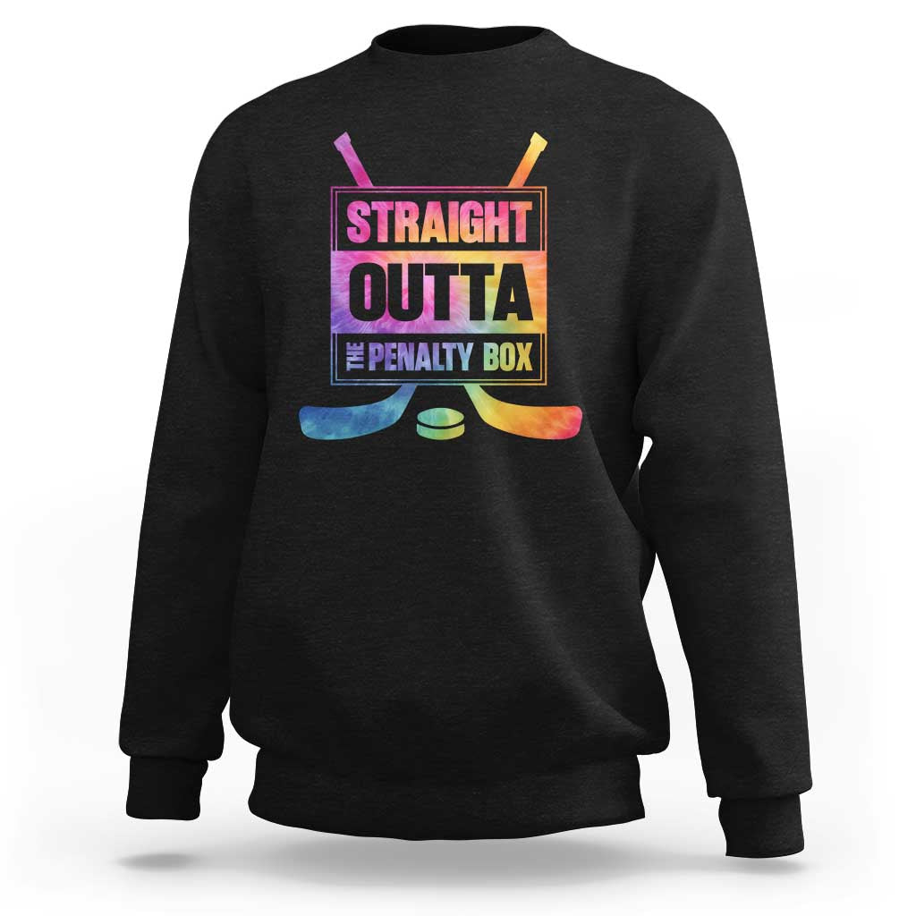 Straight Outta The Penalty Box Sweatshirt Tie Dye Effect Hockey Player Gift - Wonder Print Shop