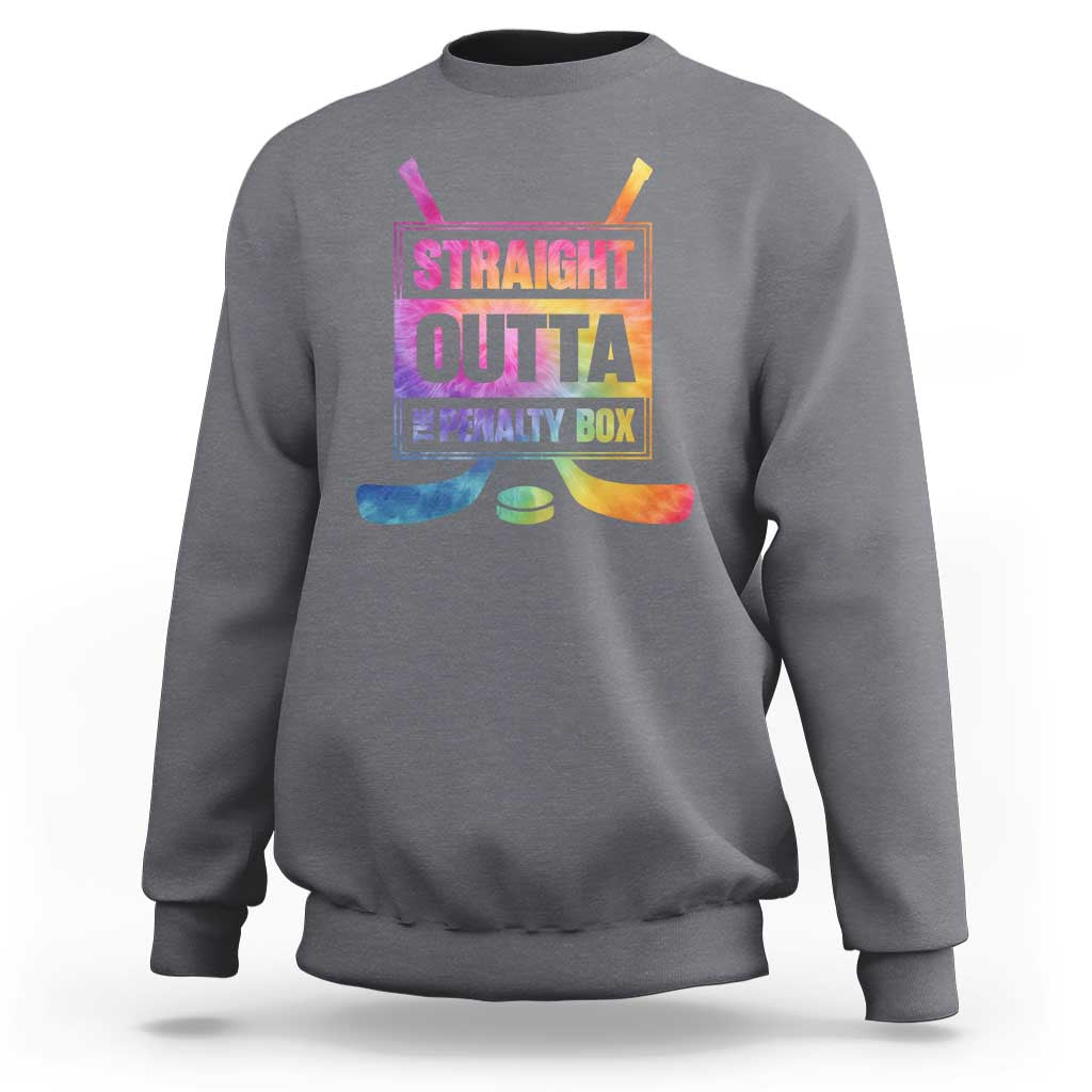 Straight Outta The Penalty Box Sweatshirt Tie Dye Effect Hockey Player Gift - Wonder Print Shop