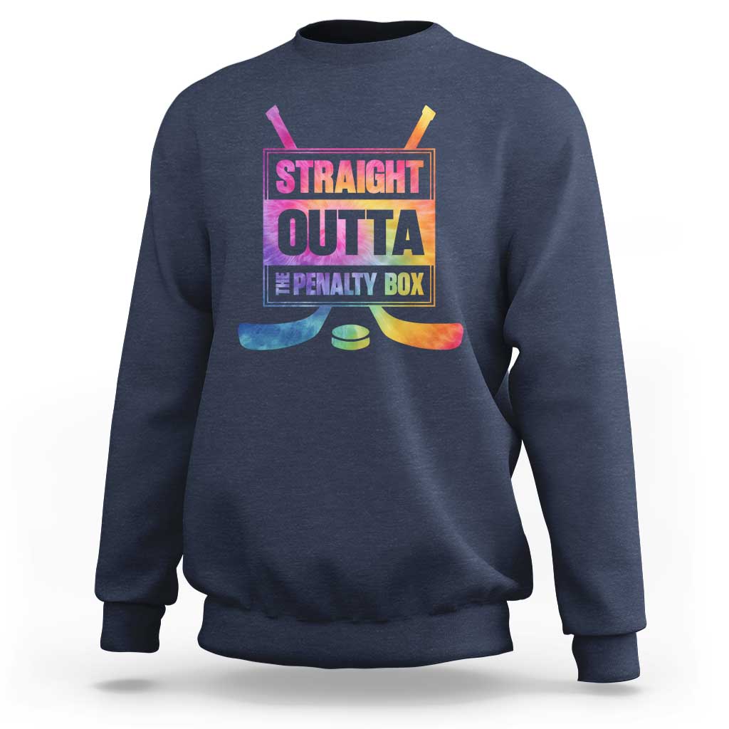 Straight Outta The Penalty Box Sweatshirt Tie Dye Effect Hockey Player Gift - Wonder Print Shop